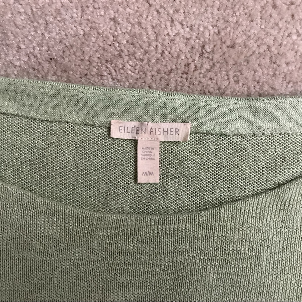 Eileen Fisher 100% organic linen , knit 3/4 sleeves  M/M